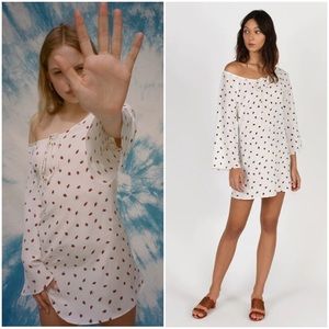 RÉALISATION Luna Silk Dress in White Strawberry